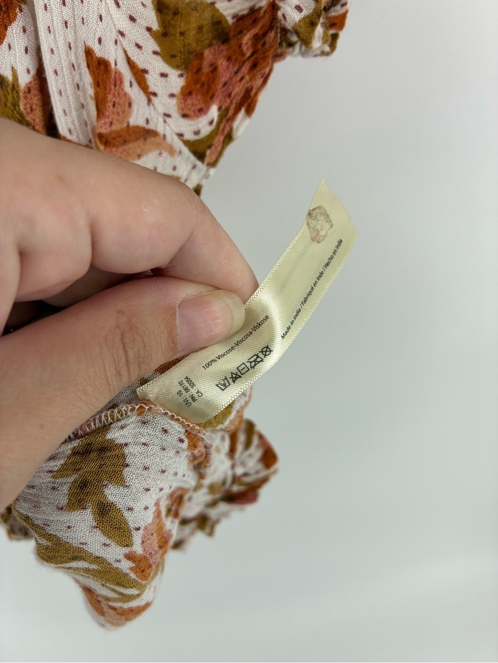 Off-Shoulder Floral Smocked Top in Rust Floral - Picture 5 of 8